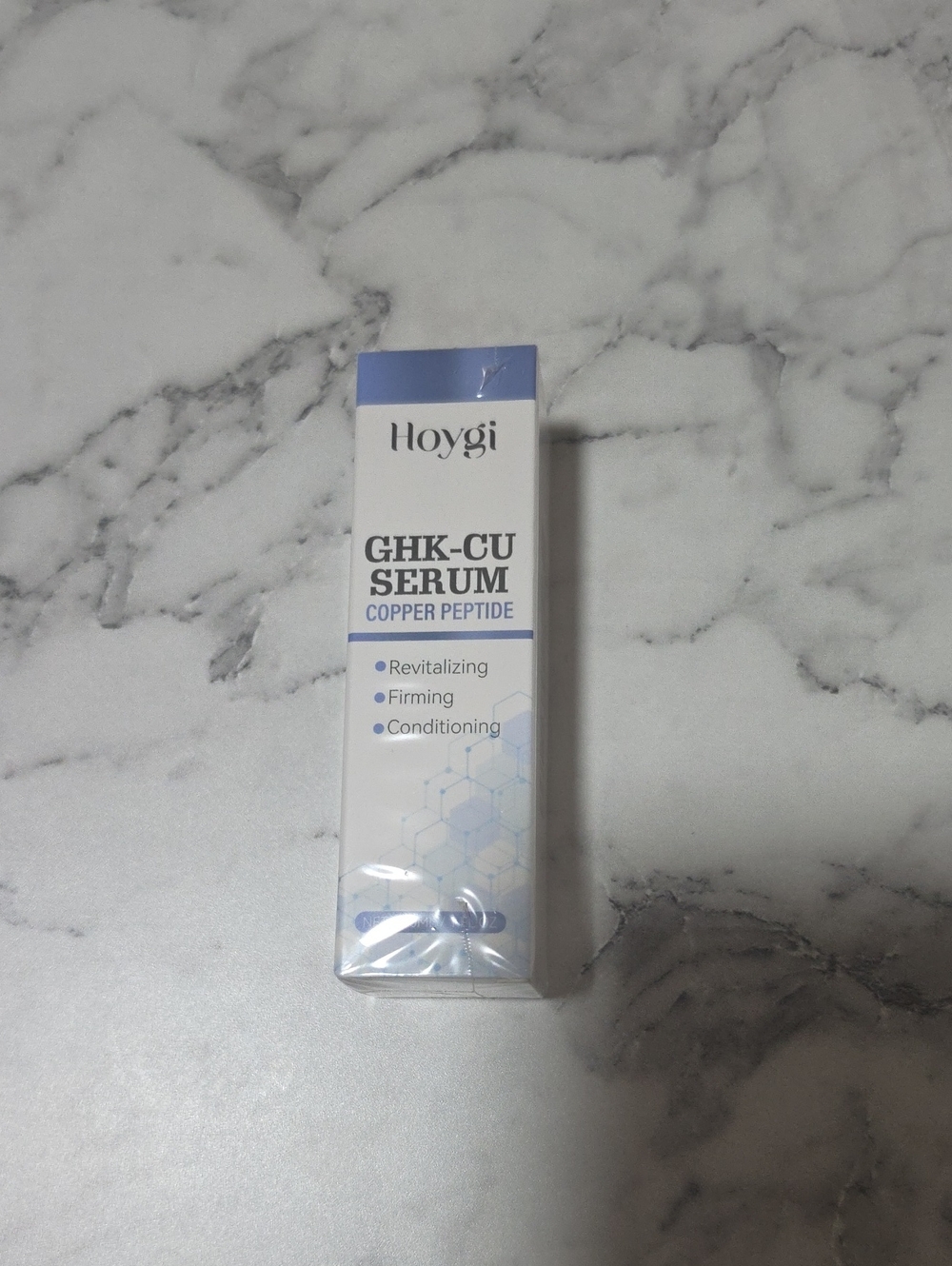 GHK-Cu Copper Peptide Serum - White & Blue